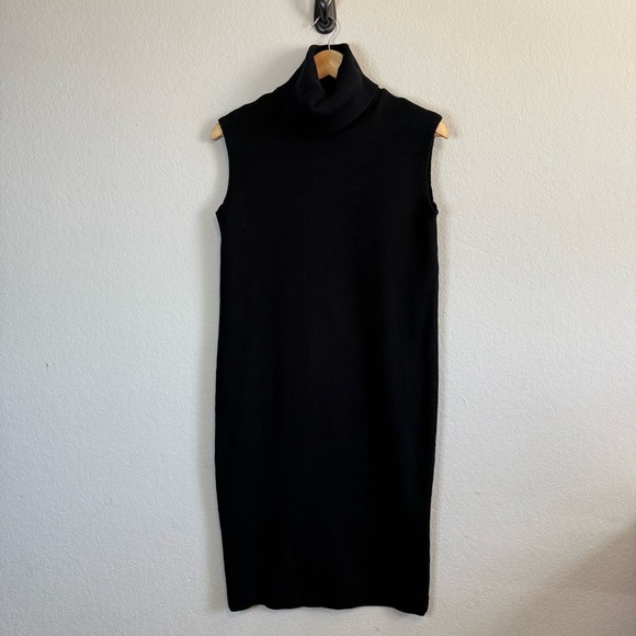 KowTow Black Building Block Rib Roll Neck Sleeveless Dress Minimalist Size XS - Picture 2 of 9